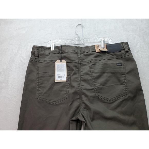 prAna Bridger Jeans Men Size 40 Gray Denim Flat Front Slim Fit Straight Leg Logo - Picture 5 of 9